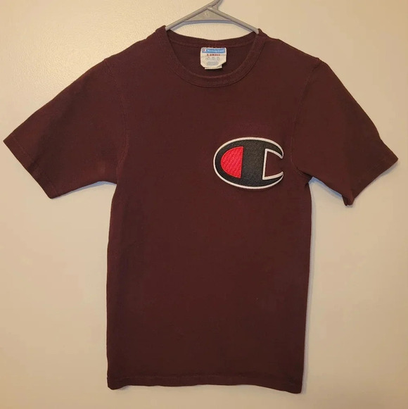 Champion Burgundy Tee Men's size X-Small LOT F9 - Picture 2 of 5